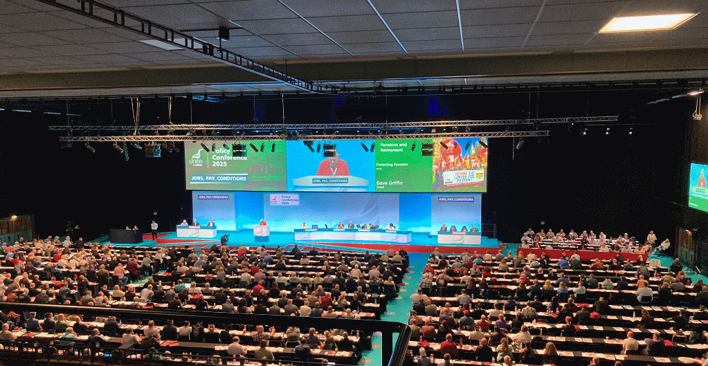 A wide view of the platform at the Unite conference 2025